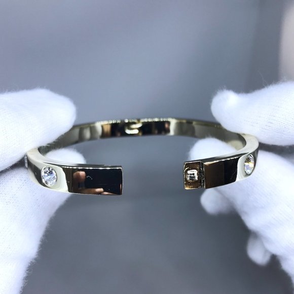 NEW 18K Gold Filled "UNISEX" Bracelet CZ Crystals - Picture 2 of 4